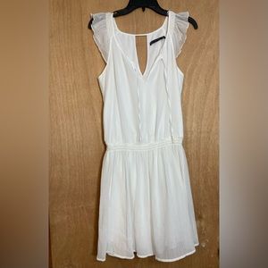 White Zara Smocked waist Dress